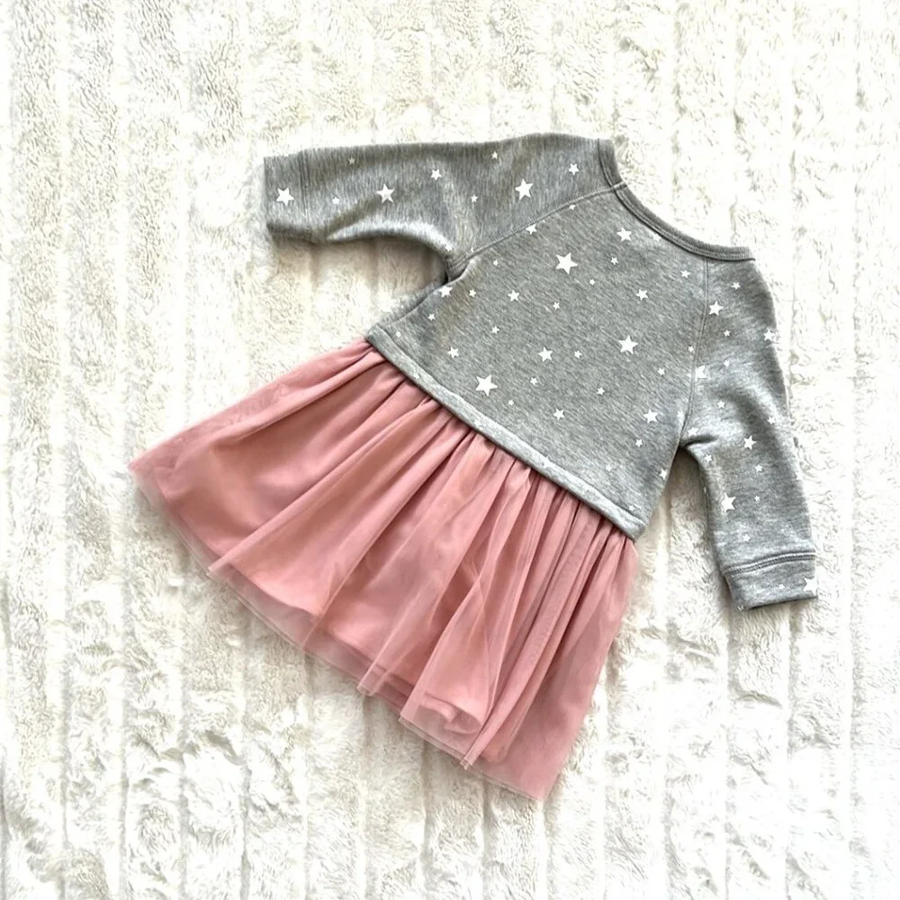 Kids GAP Star Tulle Dress (Gray/Pink) 2T